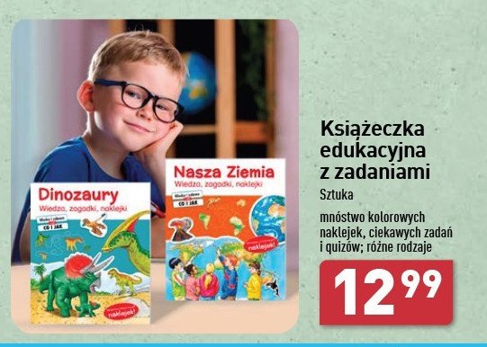 Dinozaury. wiedza zagadki naklejki promocja