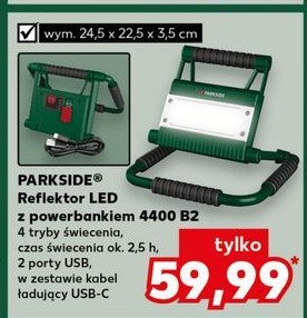 Reflektor led z powerbankiem Parkside promocja