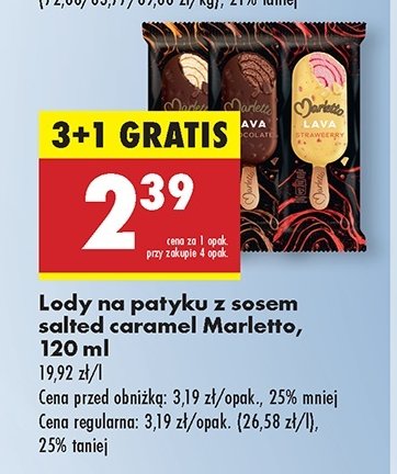 Lód salted carmel lava Marletto promocja w Biedronka