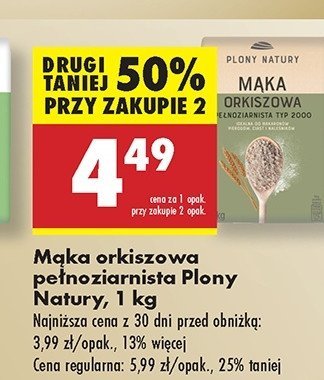 Mąka orkiszowa pełnoziarnista tym 2000 Plony natury promocja