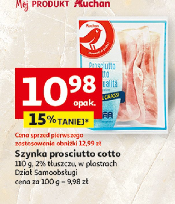 Szynka prosciutto cotto Auchan promocja