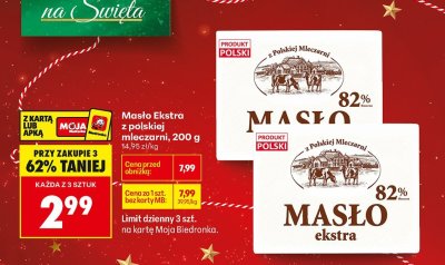 Masło Ekstra z polskiej mleczarni 200g promocja w Biedronka
