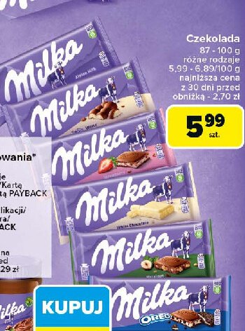 Czekolada biała Milka promocja w Carrefour Market