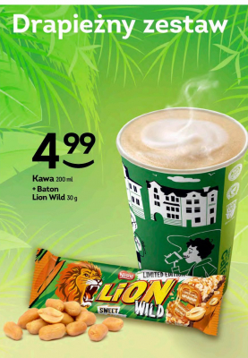 Kawa + baton lion wild Żabka cafe promocja