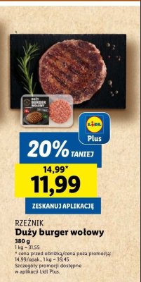Big burger Rzeźnik codzienna dostawa promocja