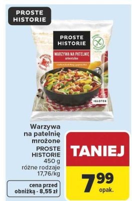Warzywa na patelnię mrożone Proste Historie promocja w Carrefour Market