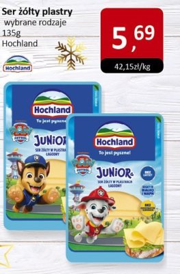 Ser żółty plastry wybrane rodzaje 135g Hochland promocja w Market Point