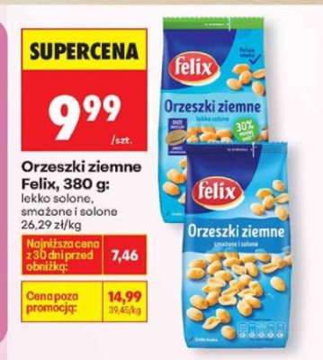 Orzeszki ziemne 380 g lekko solone, mrożone i solone promocja w Biedronka
