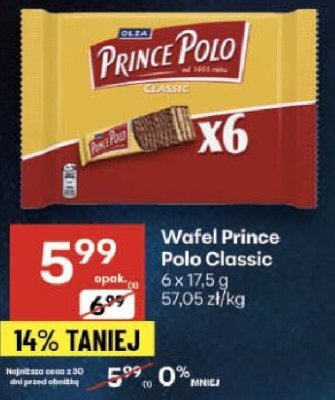Wafel Prince Polo Classic promocja w Delikatesy Centrum