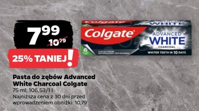 Pasta do zębów Advanced White Charcoal  promocja w Netto