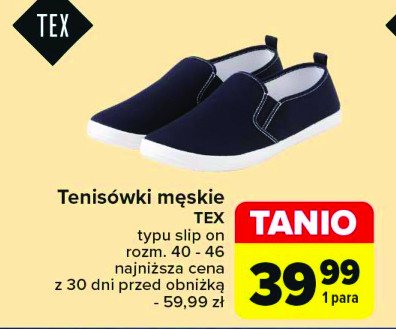 Tenisówki męskie rozm. 40-46 Tex promocja