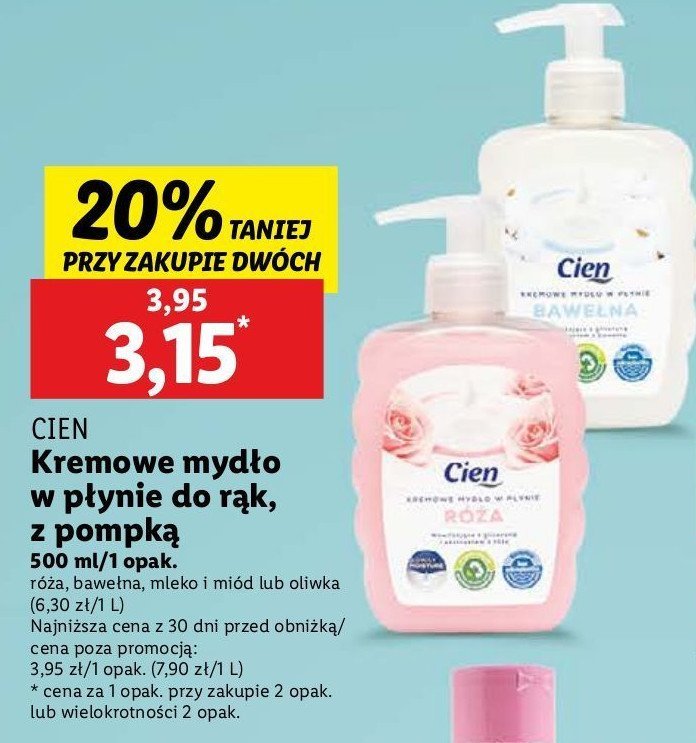 Mydło w płynie mleko i miód Cien promocja