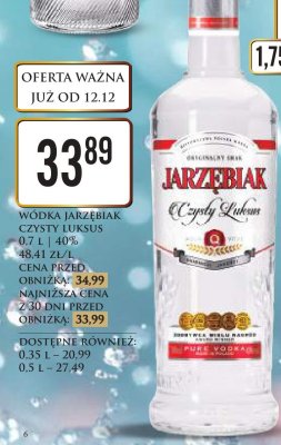 Wódka Czysty Luksus 0,7 l promocja w Dino