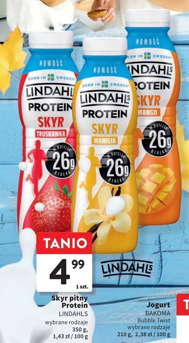 Jogurt skyr wanilia Lindahls protein promocja w Intermarche