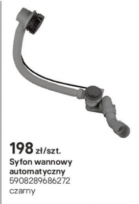 Syfon wannowy automatyczny czarny promocja w Castorama