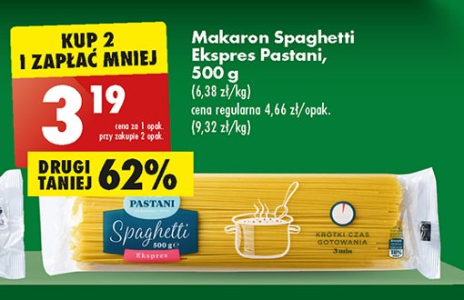Makaron spaghetti ekspress Pastani promocja