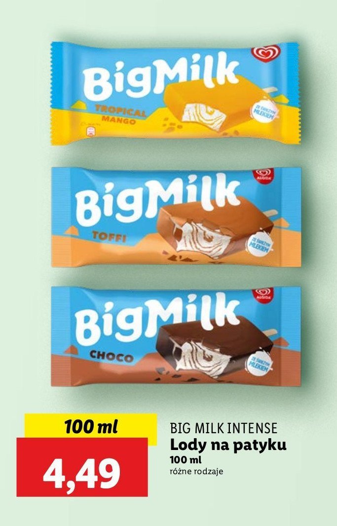 Lód toffi intense Algida big milk promocja