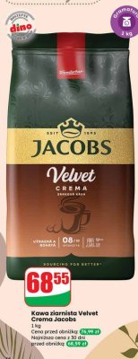 Kawa ziarnista Velvet Crema 1 kg promocja w Dino