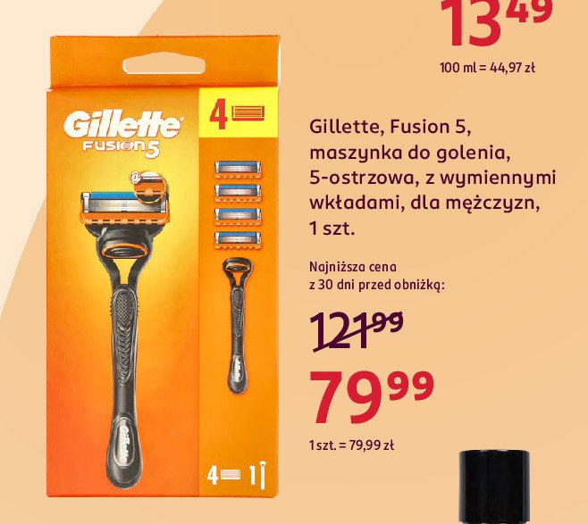 Maszynka + 4 wkłady Gillette fusion 5 promocja w Rossmann