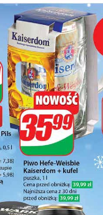 Piwo + kufel KAISERDOM HEFE-WEISSBIER promocja w Dino