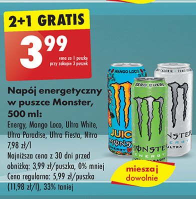 Napoj energetyczny MONSTER ENERGY ULTRA WHITE promocja