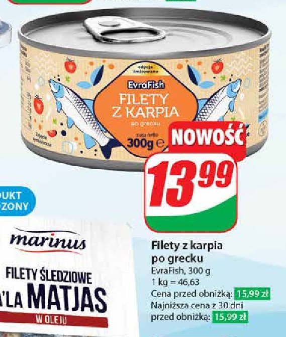 Filet z karpia po grecku Evrafish promocja w Dino