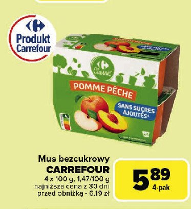 Mus owocowy brzoskwiniowy Carrefour promocja