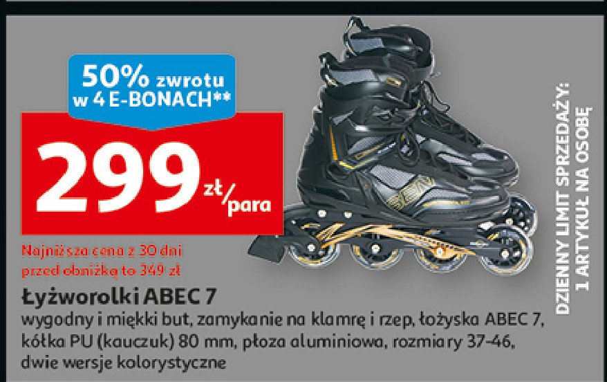 Łyżworolki abec 7x rozm. 37-46 promocja w Auchan