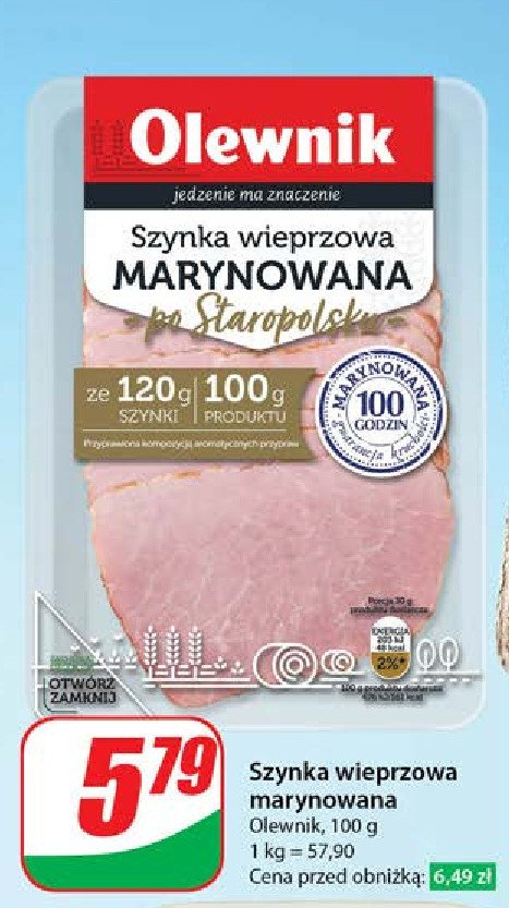 Szynka wieprzowa marynowana po staropolsku Olewnik promocja w Dino