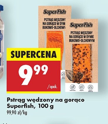 Pstrąg wędzony na gorąco w dymie bukowo-olchowym z pieprzem Superfish promocja w Biedronka