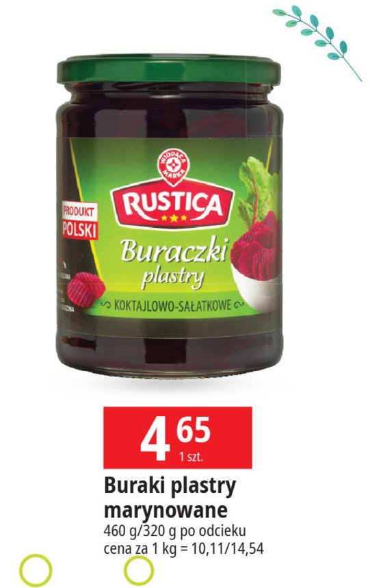 Buraczki plastry Wiodąca marka rustica promocja w Leclerc