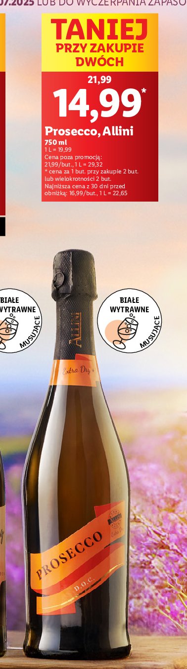 Wino ALLINI PROSECCO promocja w Lidl