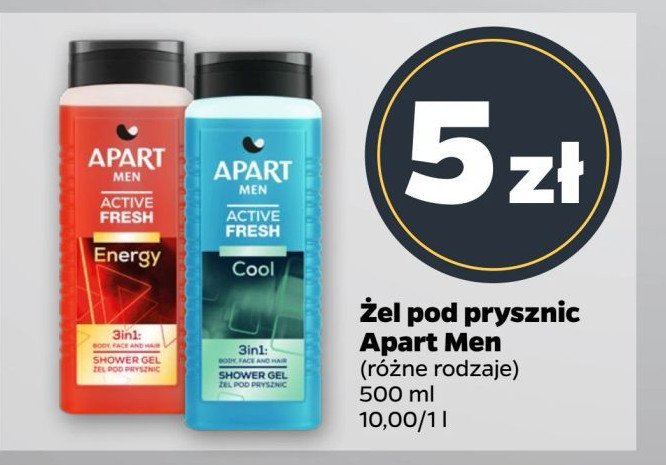 Żel pod prysznic energy Apart men active fresh promocja