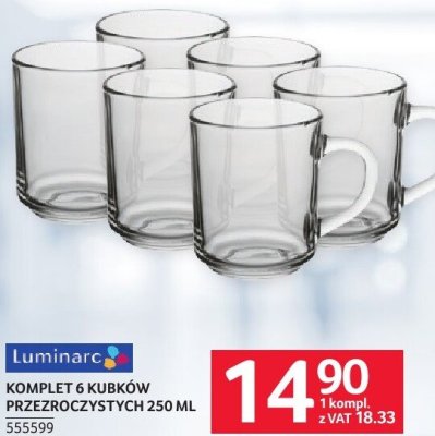 Komplet 6 kubków przezroczystych 250 ml Luminarc promocja w Selgros