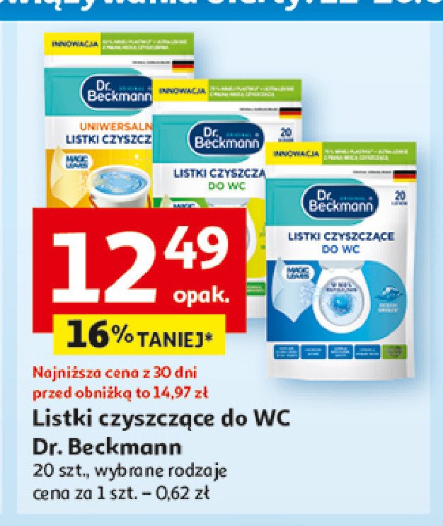 Listki czyszczące do wc ocean breeze Dr. beckmann promocja