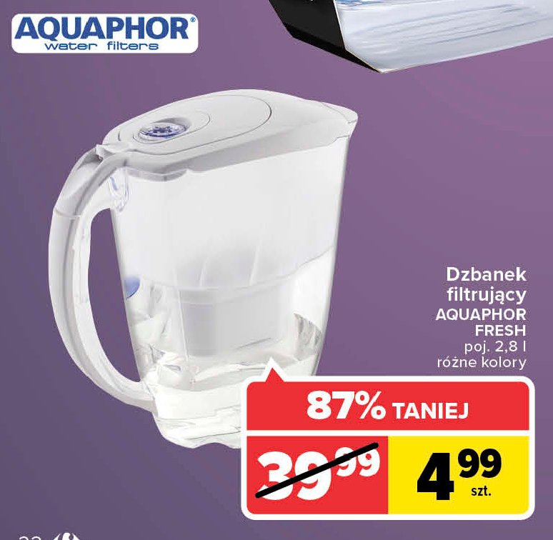 Dzbanek filtrujący fresh 2.8 l biały Aquaphor promocje