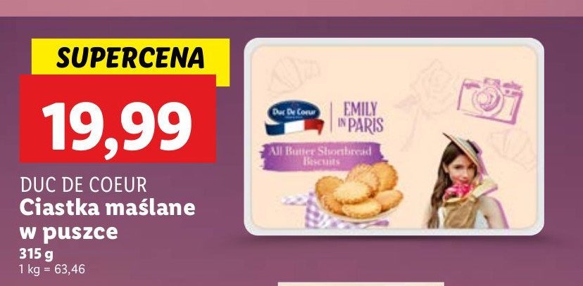 Ciastka w puszce Duc de coeur promocja w Lidl