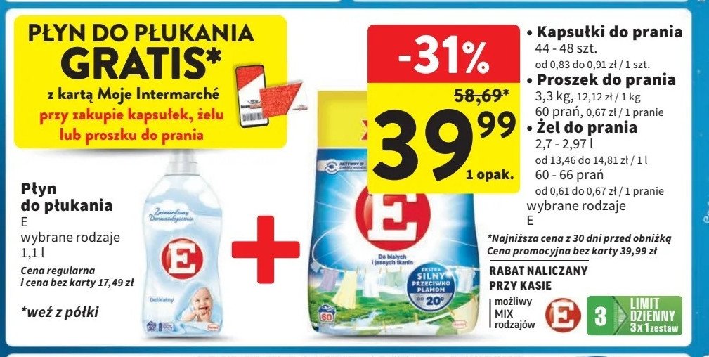 Kapsułki do prania kolorowego E ACTIVE promocja