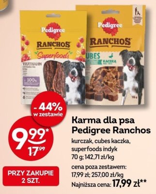 Karma dla psa Pedigree Ranchos cubes kaczka 70g promocja w Żabka