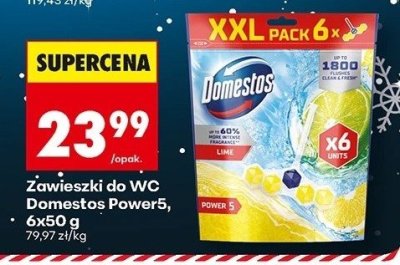 Zawieszki do WC Domestos Power5 6x50 g promocja w Biedronka