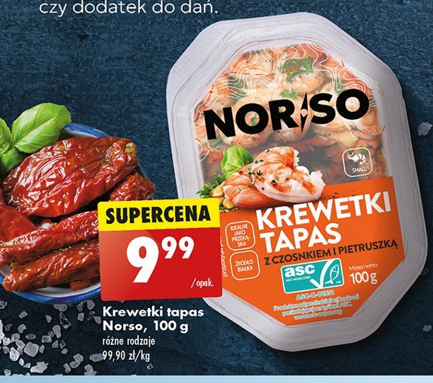 Krewetki tapas z czosnkiem Norso promocja