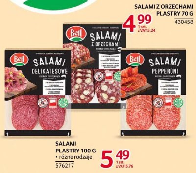 Salami plastry Bell 100g różne rodzaje promocja w Selgros