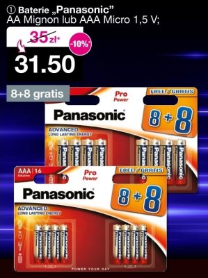 Baterie Panasonic AA Mignon lub AAA Micro 1,5 V promocja w Woolworth