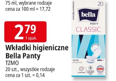 Wkładki higieniczne Bella Panty TZMO promocja w Leclerc
