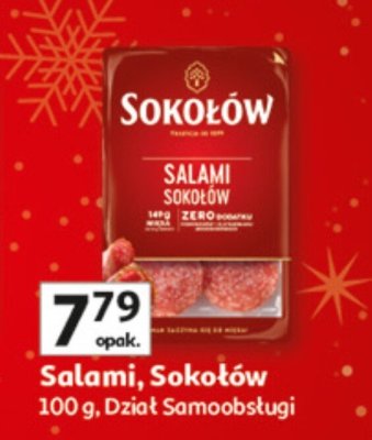 Salami Sokołów 100g promocja w Auchan