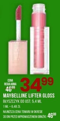 Błyszczyk do ust MAYBELLINE LIFTER GLOSS 5,4 ML promocja w Drogerie Natura