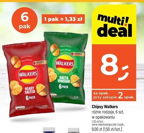 Chipsy ready salted WALKERS FRITO LAY WALKERS promocja w Dealz