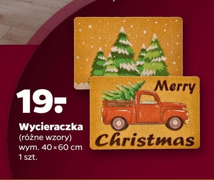 Wycieraczka świąteczna 40 x 60 cm promocja w Netto