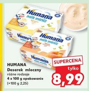 Deserek jogurtowy o smaku bananowym HUMANA MILK MINIS promocja