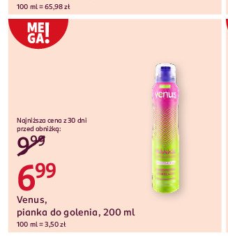 Pianka do golenia nawilżająca Venus promocja w Rossmann